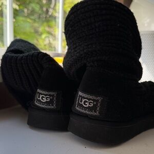UGG Black Knit Tall Boots